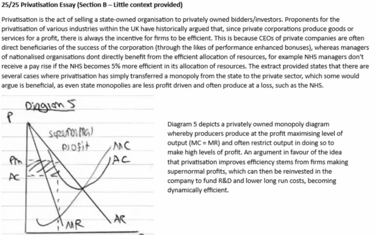 25/25 Privatisation Essay