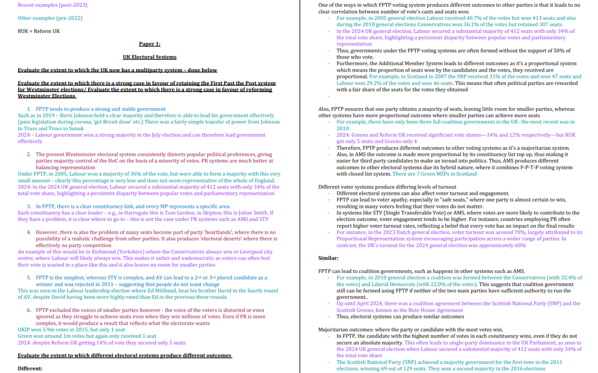 Edexcel Paper 1 Essay Plans